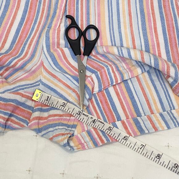 Old Navy Everyday Short Linen High Rise Shorts | Pastel Stripe Size 8 Chino - Picture 8 of 9